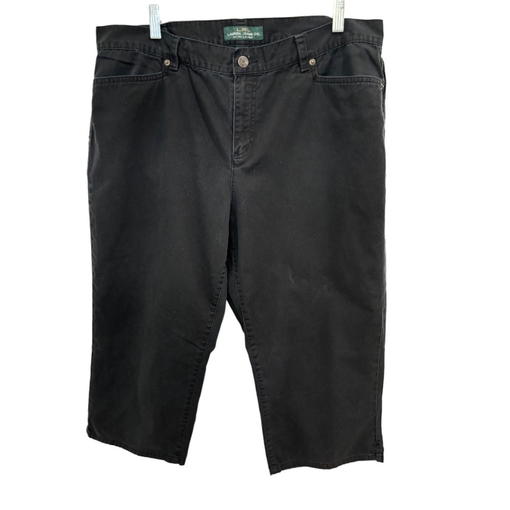 Lauren Ralph Lauren Pants Womens 16W Black Denim Straight Capri
